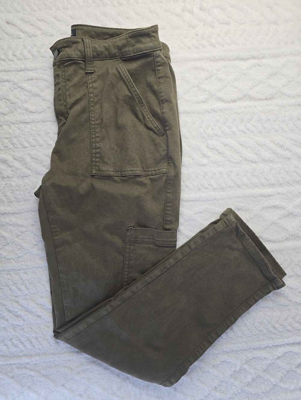 Banana Republic Sloan Utility Pants Heritage Olive Green Mid Rise Slim Cargo 8